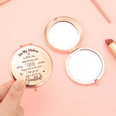 "โจGoddess Glamโจ 65mm Round Double-sided Button Makeup Mirror, Romantic Rose Gold Plating, Sweet Blessings Engraved, 2x Magnification, HD Glass, In Stock for Quick Delivery! The perfect gift for your sister, ideal for all kinds of festive occasions! ๐
